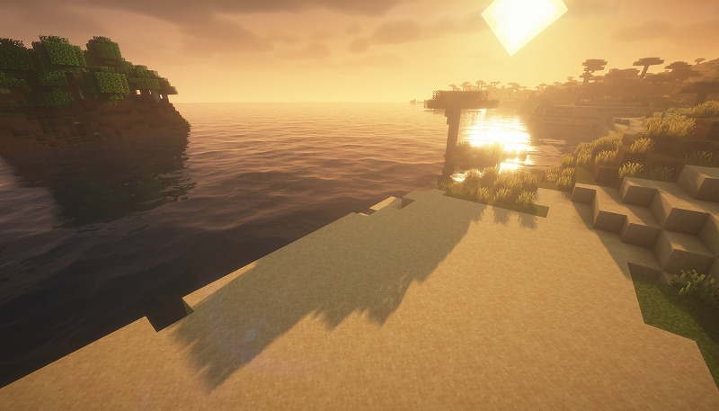 RTX5060環境で影MODを導入したMinecraftプレイ画面